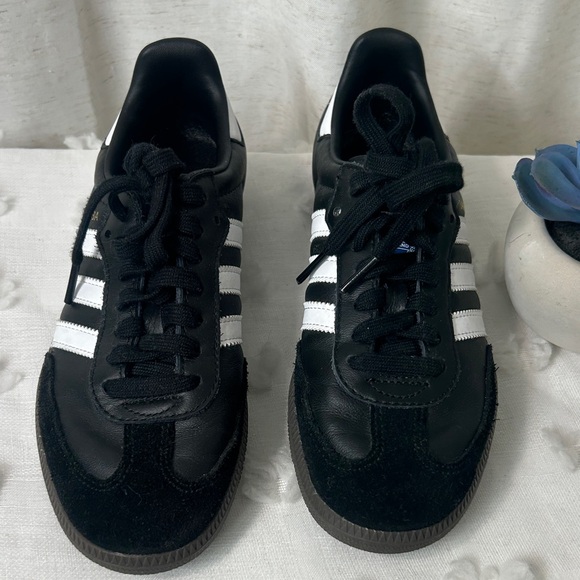 adidas Shoes - adidas womens Black Sneakers with White Three Stripes